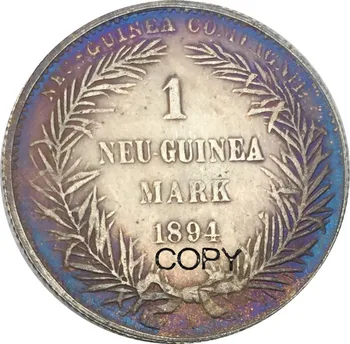 Nemčina-Nová Guinea 1 Známka Wilhelm II 1894 A Mosadze Pozlátené Striebro Kópie Mincí