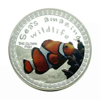 Zviera Mince Kongo Šťastie Tropické Ryby Sledovať Tichom Darček Pamätné Mince Pamätná Medaila Strieborná Minca Remesiel Zberateľstvo