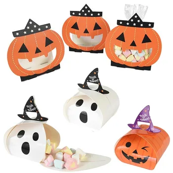 8-10Pcs Halloween Candy Papierové Darčekové krabičky Trick or Treat Deti Darček Tekvica Ghost Candy Tašky Halloween Party Dekorácie Dodávky