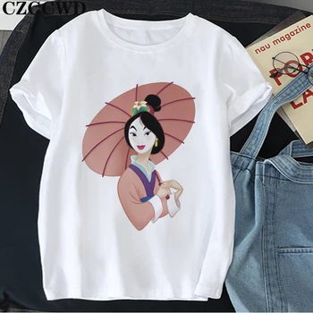 Dámske tričká Ropa Mujer Topy Hua Mulan Tlač Tričko Bežné Harajuku Oblečenie Vintage Estetické 2020 Letné Módne Tričko