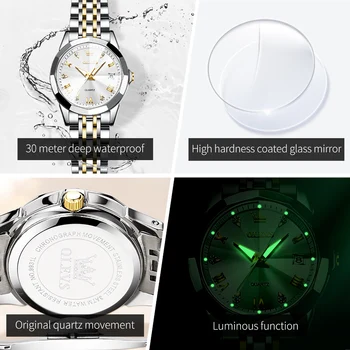 OLEVS dámske Náramkové hodinky Originálne Luxusné Hodinky pre Dámy Nepremokavé z Nerezovej Ocele, Quartz Žena Náramkové hodinky Zlaté 2022 trend