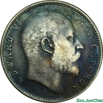 India Replika Mince 1908 Edward VII Kráľa, Cisára Jeden Rupia Mosadz Striebro Pozlátené Kópiu Mince Môžete Urobiť Rôzne Farby A Vlastné