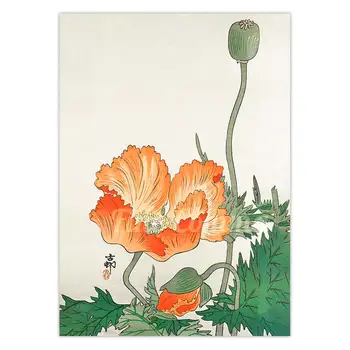Japonský Plagát, Vtákov a Rastlín Oranžové Kvety Ohara Koson Starožitné Japonsko Umelecké Plátno Tlačiť Maľovanie Domáce Dekorácie na Stenu Umenie