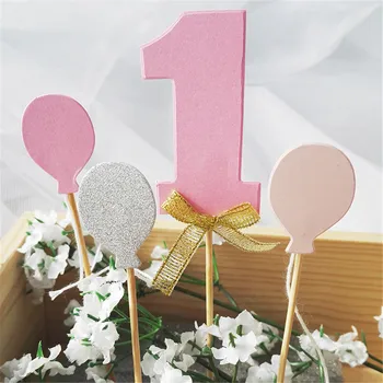 1 Nastavte Lesk Čísla Osobné Číslo Jeden Koláč Vňaťou Auta Svadobné Babyshower Narodeniny Cupcake Party Dekorácie, Rekvizity