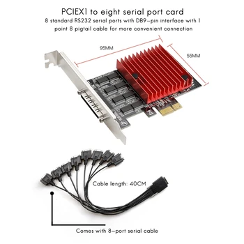 AU42 -PCIE-8-Port RS232 Rozširujúca Karta PCI-E, 8-Port DB9 Sériový Karta 8-Chipset PCI-Express Kontroly Karty