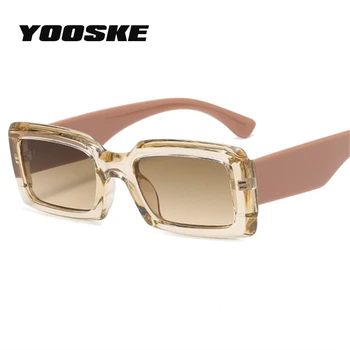 YOOSKE Vintage Obdĺžnik slnečné Okuliare Ženy, Luxusné Značky Dizajnér Námestie Slnko Glasse Mužov INY Populárny Štýl Vonkajšie UV400 Okuliare