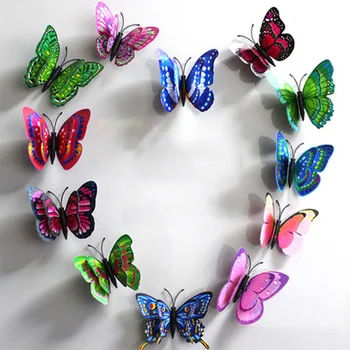 10pcs Umelé Motýľ Svetelný Chladnička Magnet pre Domáce Vianočné Svadobné Dekorácie