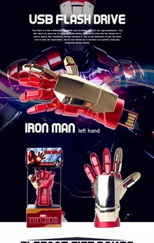 Móda Iron Man Strane Jednotky USB Flash Pamäť Pendrives USB 2.0 High Speed 32 GB, 16 GB 8 GB 64 G 128GB Thumbdrive Karty Stick
