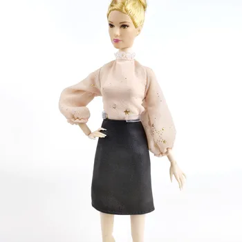 Módne Oblečenie Set Pre Bábiku Barbie Príslušenstvo 1/6 Oblečenie Hviezda Lístkového Rukáv Top Kožené Sukne Pre Blythe Bábiky Deti Hračky