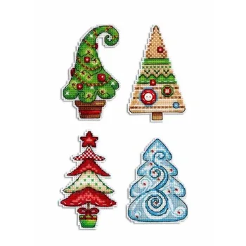 BXT10 Dekorácie Domova Homfun Remeselné Vianoce Kríž Stich Nastaviť Počíta DIY Cross Stitch Súpravy Chladnička Chladnička Magnety