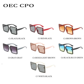 OEC CPO bez obrúčok Dámy Námestie slnečné Okuliare Ženy Značky Dizajnér Retro Slnečné Okuliare Pre Ženy Odtiene UV400 Mužov Okuliare E672
