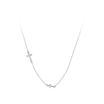 LVA774 925 Sterling Silver Cross Choker Náhrdelníky Elegantná Choker Hypoalergénne Šperky pre Ženy Narodeniny, Vianočné Darčeky
