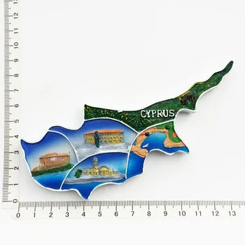 Európa 3D Cyprus Chuť Chladnička Magnet Turistické Suveníry Chladnička Magnetických Nálepiek Cestovné kolekcie Darček