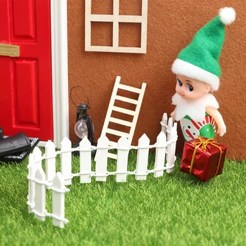 Mini dom Elf Dvere Vianočné Dekorácie Nastaviť Miniatúrne scény Mini drevené dvere Elf dvere príslušenstvo Vianočné DIY dekorácie
