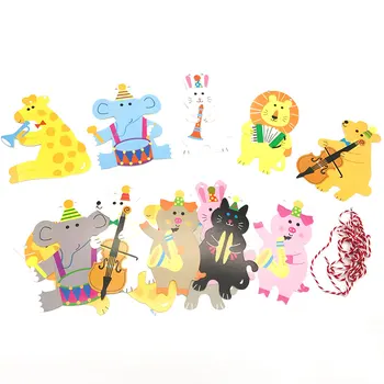 2m Cirkus Lesa Lev Koncert Baby Sprcha Cartoon Zvierat Garland Papierové Zástavy Deti Narodeninovej Party Dodávky