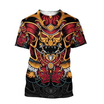 Krásne Samuraj Tetovanie Kaprov Rybolovu 3D Vytlačené Mužov tričko Letné Módy Harajuku krátke Sleeve Tee tričká Unisex topy TX-4