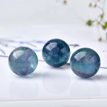 1pc 3 cm Fluorite Prírodného Kameňa Loptu Farebné Modrá Fialová Leštené Crystal Ball Ozdoby pre Domáce Dekorácie Darček