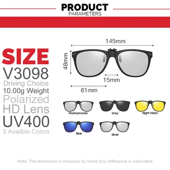 VIVIBEE Mužov Photochromic Polarizované Šošovky Flip Up Klip na Okuliare Ženy Jazdy Slnečné Okuliare s osvetlením 2022 Trendov Produkt